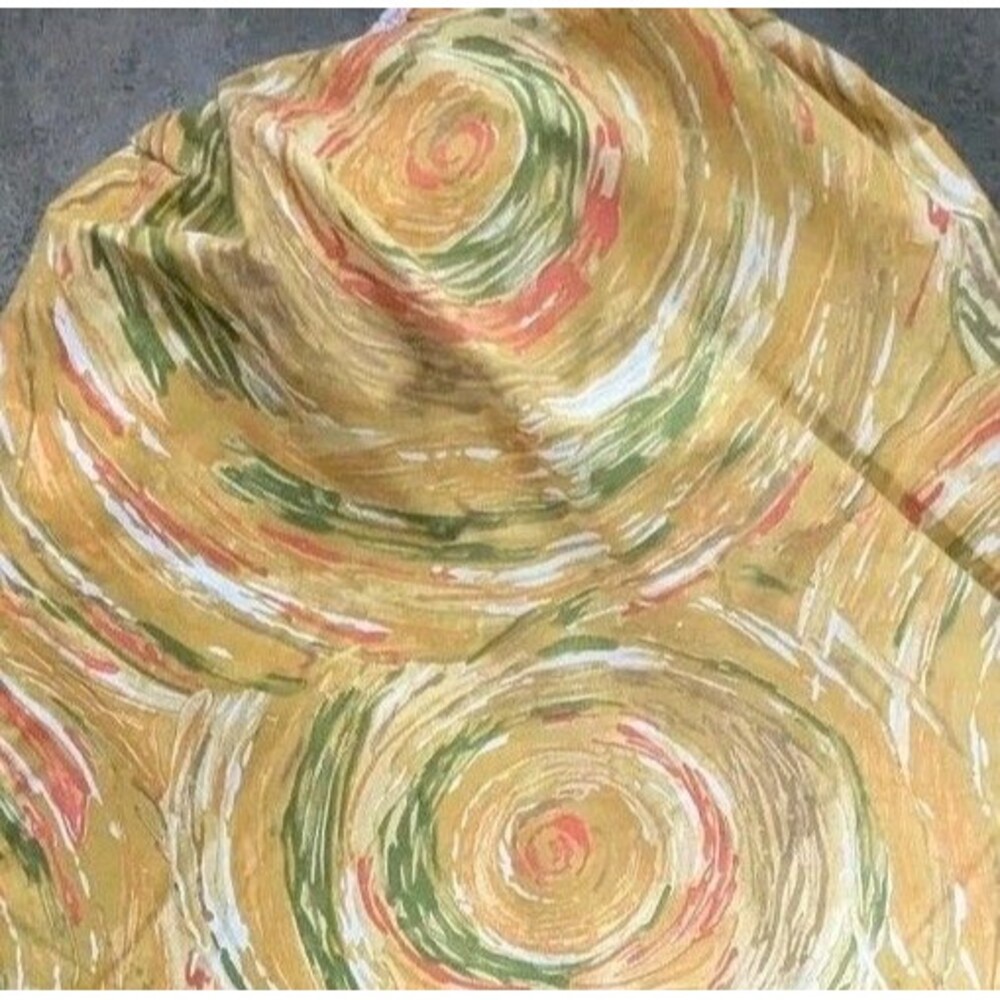 Vintage Cannon Sundance Twin Fitted Bed Sheet Mod 1960s MCM Abstract Gold USA